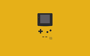 yellow Nintendo Color illustration, GameBoy, minimalism, yellow, video games HD wallpaper