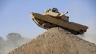 brown soil, tank, military, vehicle