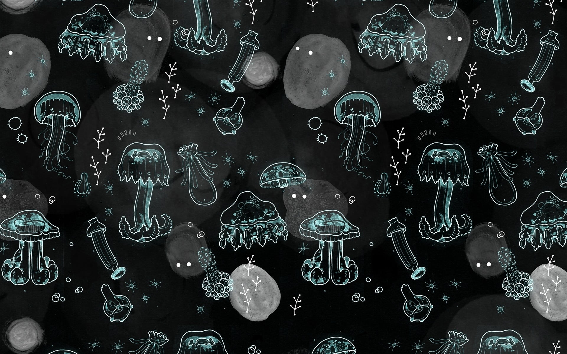 mushroom digital wallpaper