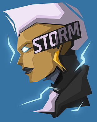X-Men Storm illustration, superhero, Storm (character), Marvel Comics, blue background HD wallpaper