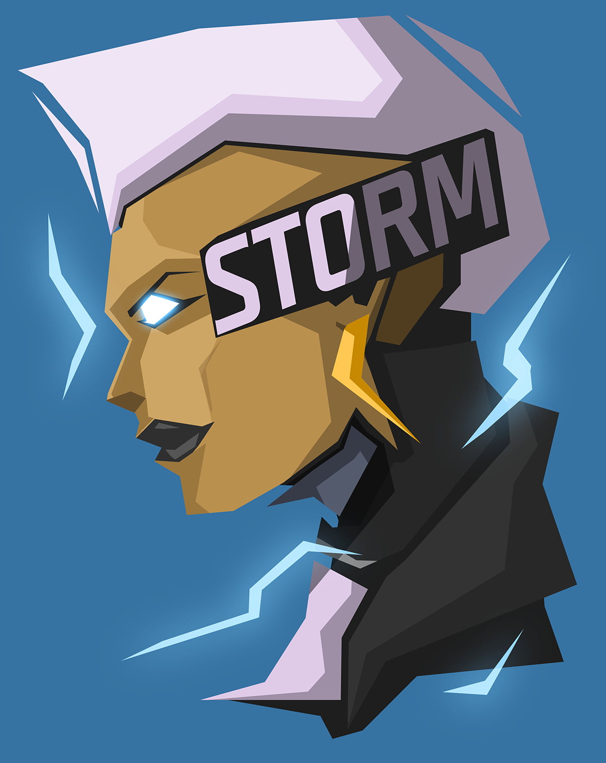 X-Men Storm illustration, superhero, Storm (character), Marvel Comics, blue background