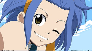 blue haired anime girl