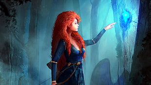 Disney Princess illustration, Brave, bow, Merida, Disney