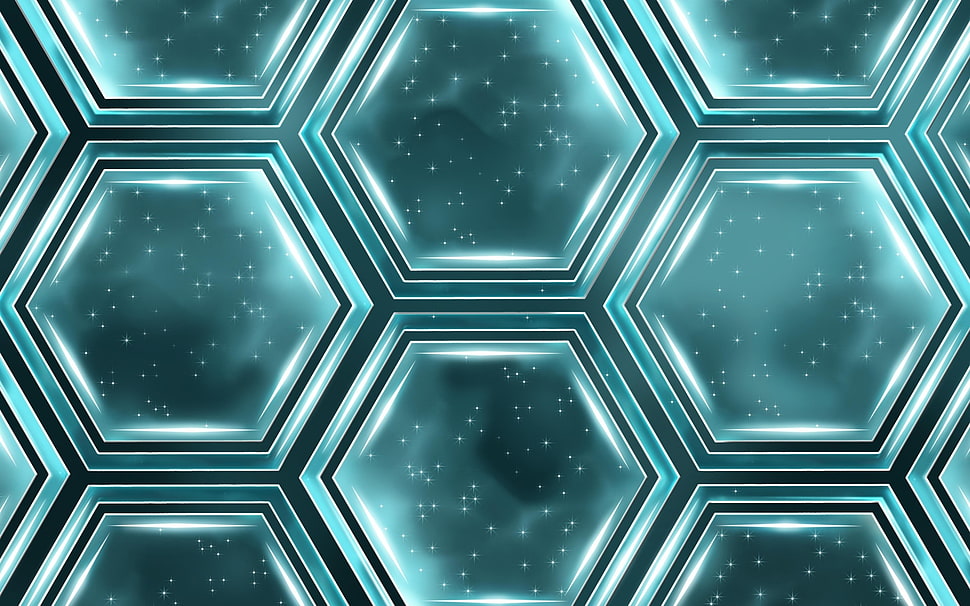 teal beehive digital wallpaper HD wallpaper