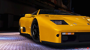 yellow sport coupe, car, Forza Motorsport 4, video games