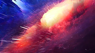 multicolored meteorite, galaxy, explosion, colorful