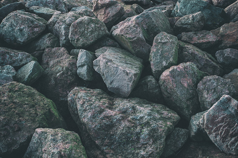 collection of black rocks HD wallpaper