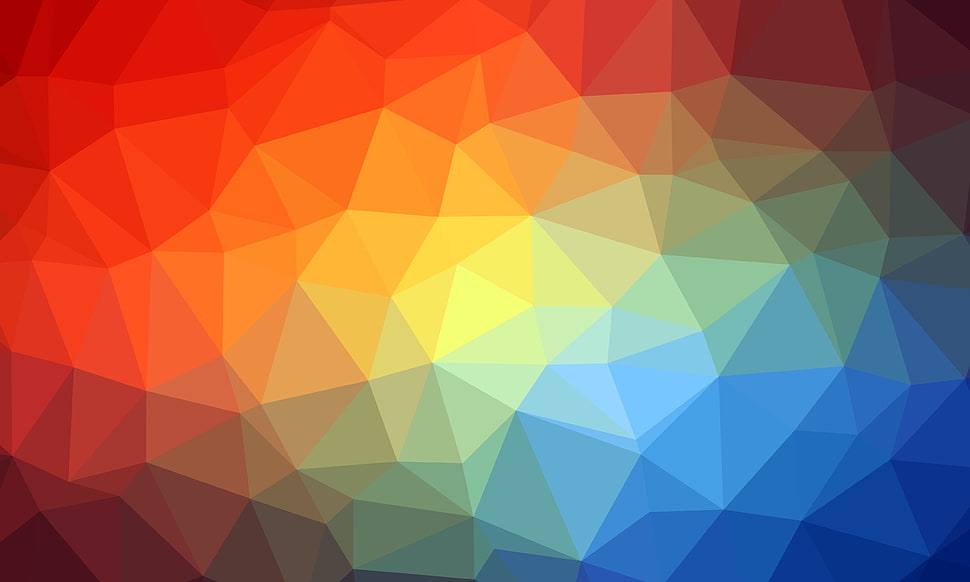 yellow, green, blue, and red artwork HD wallpaper