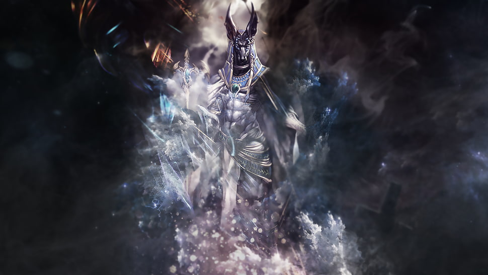elder lich illustration, Smite, Anubis HD wallpaper
