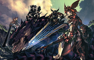 anime illustration, Monster Hunter, Rathalos HD wallpaper