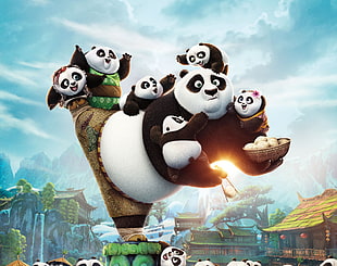 Kung Fu panda with family portrait