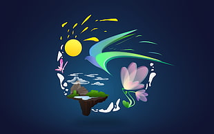 island and bird illustration