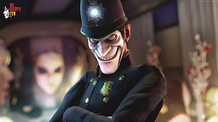 Police animated character HD wallpaper