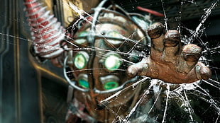 brown and green helmet, BioShock, video games, Big Daddy