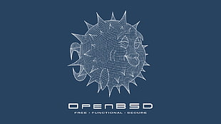 open bsd text on white background, open source, OpenBSD, Unix, logo