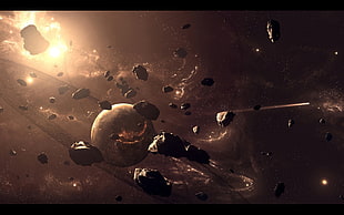 black comets, JoeyJazz, spacescapes, space art, digital art HD wallpaper