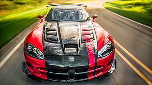 red and black coupe, car, Dodge Viper ACR, Dodge