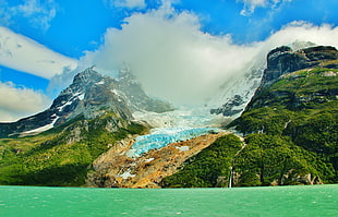 landscape photography of mountains and body of water, lake, glaciers, mountains, Chile