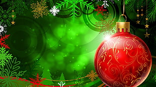 red Christmas Bauble wallpaper
