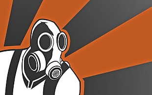 black and white mask illustration, Team Fortress 2, humor, Pyro (character), video games HD wallpaper