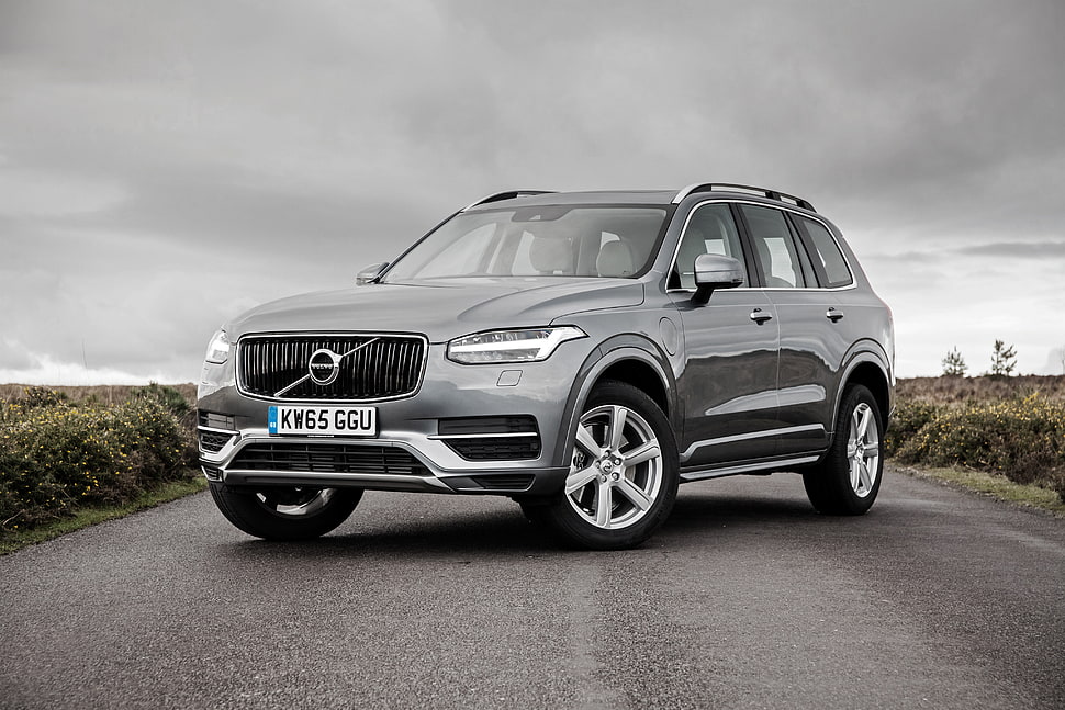 gray Volvo SUV on the gray pave road HD wallpaper