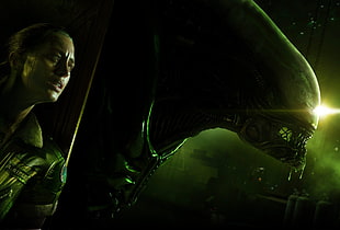 Alien digital wallpaper, Alien: Isolation, Amanda Ripley, Xenomorph, video games