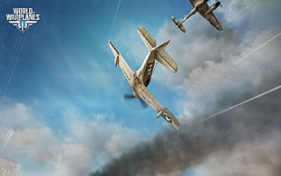 World Warlanes digital wallpaper, World of Warplanes, warplanes, airplane, war HD wallpaper