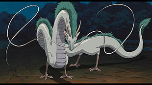 animated gray dragon, Studio Ghibli, Spirited Away, anime
