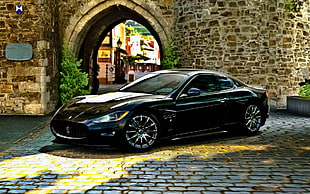 black seda, Maserati, car, HDR, Maserati GranTurismo HD wallpaper