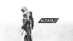 Altair digital wallpaper, Assassin's Creed, digital art, minimalism, 2D
