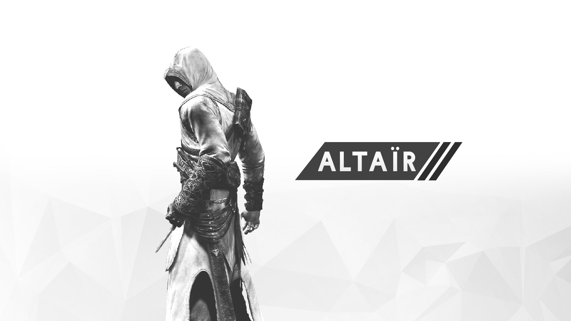 Altair digital wallpaper, Assassin's Creed, digital art, minimalism, 2D