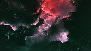 red and black clouds digital wallpaper, galaxy, space, stars, universe HD wallpaper
