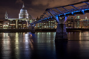 bridge view during night, london, tate modern, tamise HD wallpaper
