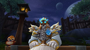 man wearing white long-sleeved shirt character, World of Warcraft, dwarfs, dwarf, priest
