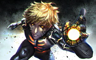 male anime poster, Genos, One-Punch Man, robot, androids