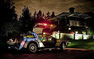 gray sports coupe, DeLorean, car, Back to the Future