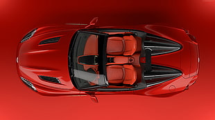 red Aston Martin convertible HD wallpaper
