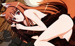 girl with nail anime character, anime, Spice and Wolf, Holo, anime girls HD wallpaper