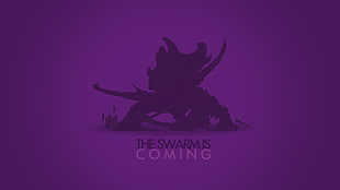 The Swarm is coming poster, StarCraft, Zerg, minimalism, simple background