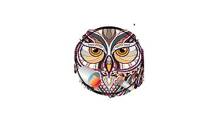 brown and white owl logo, owl
