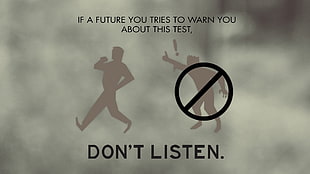 gray background with text overly, Portal (game), Aperture Laboratories, digital art, Portal 2