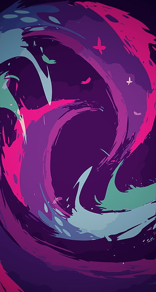 multicolored seawave illustration, Flatdesign,  colour , purple background