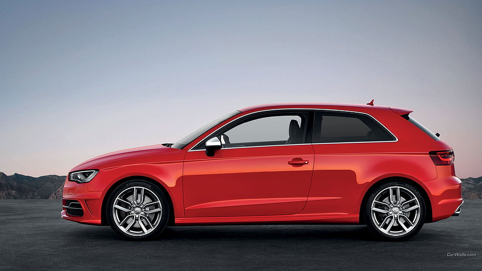 red 3-door hatchback, Audi S3, red cars, Audi, car HD wallpaper