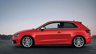 red 3-door hatchback, Audi S3, red cars, Audi, car