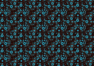 black and blue floral pattern