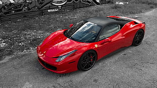 red Ferrari 458 sports car, Ferrari, Ferrari 458, red cars, car