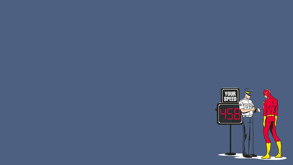 The Flash illustration, minimalism, The Flash, blue HD wallpaper