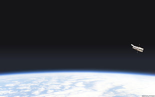 white space shuttle, Earth, satellite