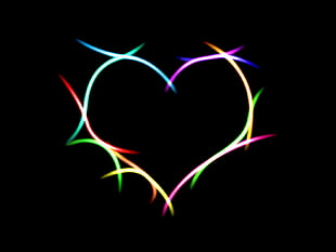 multicolored heart shaped digital wallpaper