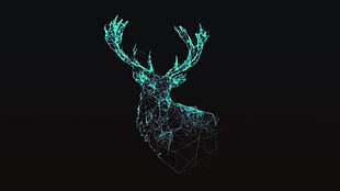 green deer wire LED decor HD wallpaper